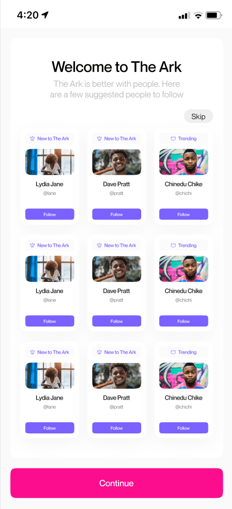 The Ark Welcome Screen